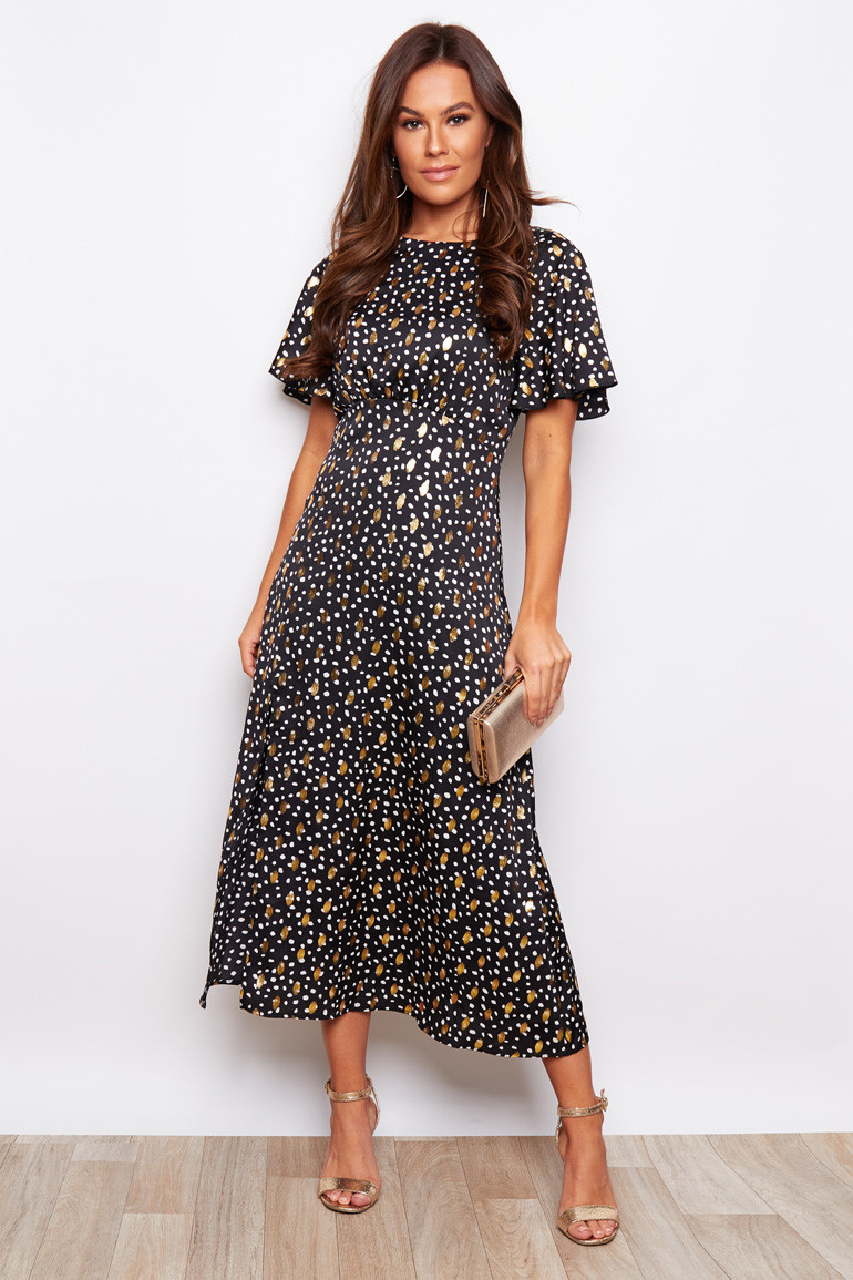 black foil dress